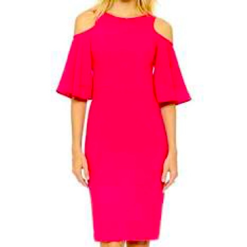 Black Halo Adera Cold Shoulder Pink Dress